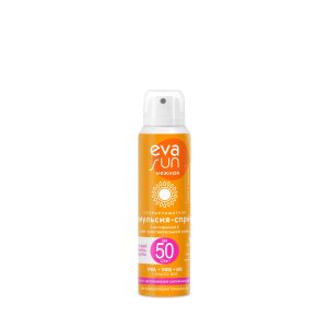 Солнцезащитная эмульсия-спрей eva sun с витамином е для чувствительной кожи spf 50, 120 мл